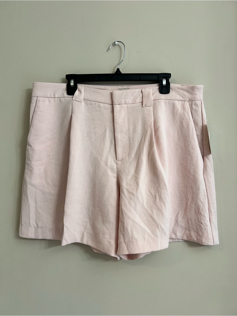 a new day Light Pink High-Rise Pleated Bermuda Shorts